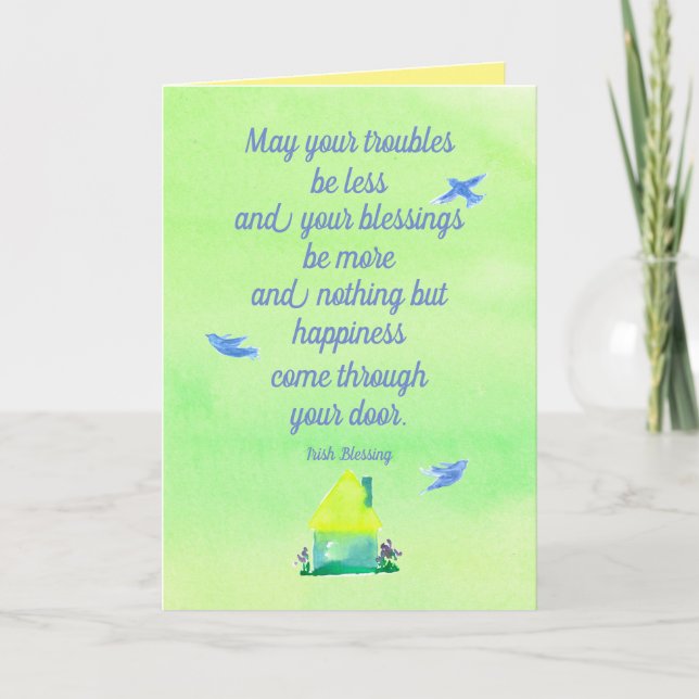 Lycklig St. Patrick's Day Irish Blating Home Birds Kort (Framsida)