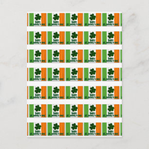 Lycklig St. Patrick's Day, Irish Flagga Ireland Vykort