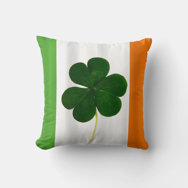 Lycklig St. Patrick's Day Irish Flagga Shamrock Kl Kudde (Framsida)