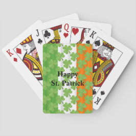Lycklig St. Patrick's Day Irish Flagga Shamrock Pa Casinokort