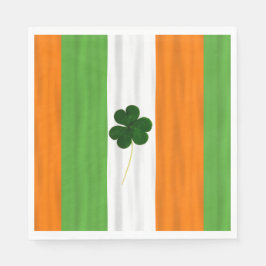 Lycklig St. Patrick's Day Irish Flagga Shamrock Pa Pappersservett