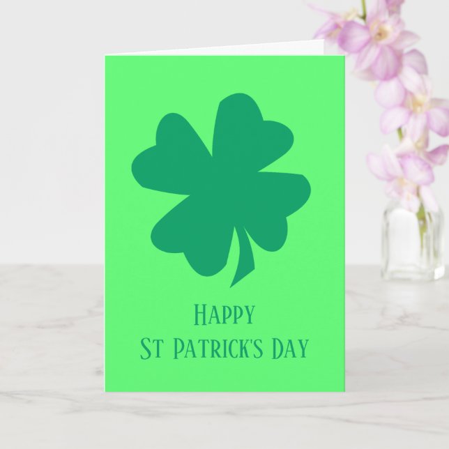 Lycklig St patrick's day Irish Grönt Shamrock 2025 Kort (Orkide)