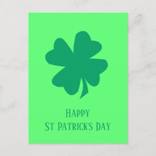 Lycklig St patrick's day Irish Grönt Shamrock 2025 Vykort