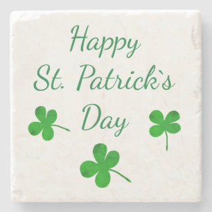 Lycklig St. Patrick's Day Irish Grönt Shamrock Stenunderlägg