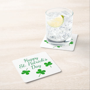 Lycklig St. Patrick's Day Irish Grönt Shamrock Underlägg Papper Kvadrat
