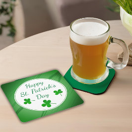 Lycklig St. Patrick's Day Irish Grönt Shamrock Underlägg Papper Kvadrat