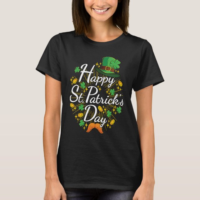 Lycklig St patrick's day Irish Leprechaun Saint Pa T Shirt (Framsida)