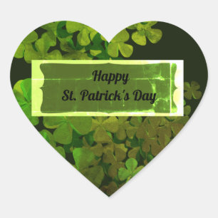 Lycklig St.Patrick's Day,irish shamrocks Hjärtformat Klistermärke