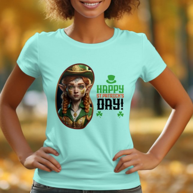 Lycklig St.Patrick's Day! - Irländska stil T Shirt (Skapare uppladdad)