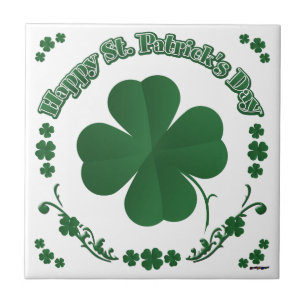 Lycklig St. Patrick's Day Kakelplatta