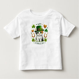 Lycklig St. Patrick's Day Kitten T Shirt