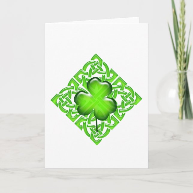 Lycklig St. Patrick's Day Klöver Gift Kort (Framsida)