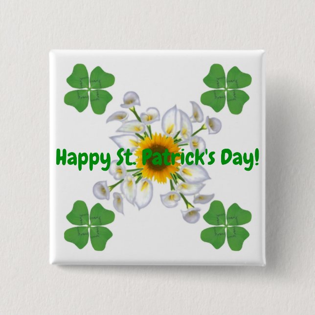 Lycklig St. Patrick's Day! Klöver med Calla Knapp (Framsida)