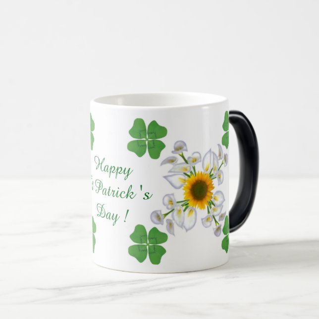 Lycklig St. Patrick's Day! Klöver med Calla Magisk Mugg (Framsida höger)