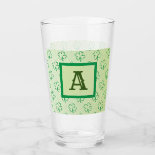 Lycklig St patrick's day klöver schamprockmonogram Glaskopp