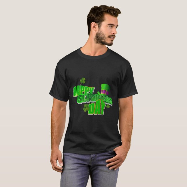 Lycklig St. Patrick's Day Klöver T Shirt (Hel framsida)