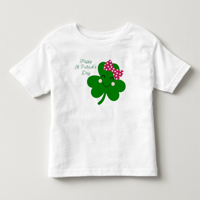 Lycklig St. Patrick's Day Klöver T Shirt (Framsida)