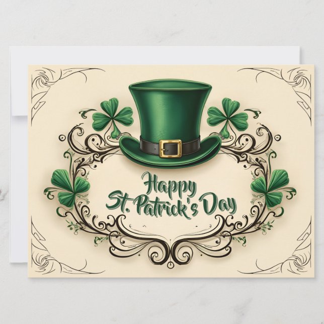 Lycklig St. Patrick's Day-klöverdesign (Framsida)