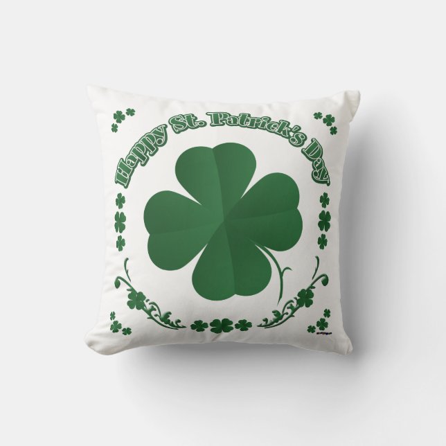 Lycklig St. Patrick's Day Kudde (Framsida)