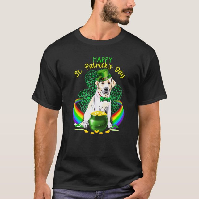 Lycklig St patricks day Labrador Leprechaun Hat Sh T Shirt (Framsida)