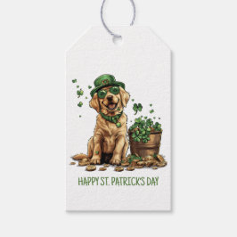 Lycklig St. Patrick's Day Labrador Retriever Hund Presentetikett