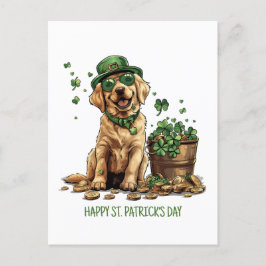 Lycklig St. Patrick's Day Labrador Retriever Hund Vykort