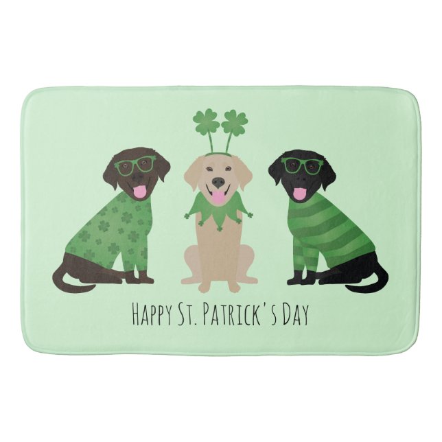 Lycklig St patricks day Labrador Retriever Hundar Badrumsmatta (Framsidan)