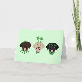 Lycklig St patricks day Labrador Retriever Hundar Helgkort