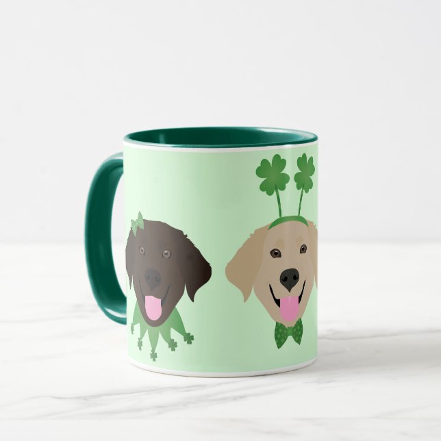 Lycklig St patricks day Labrador Retriever Hundar Mugg (Framsida vänster)