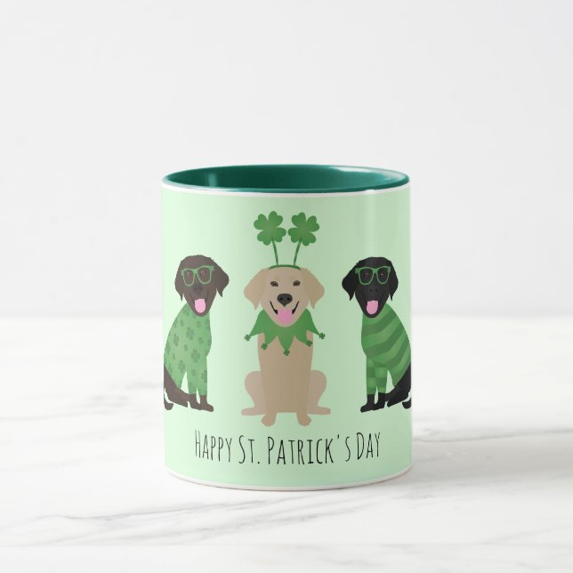 Lycklig St patricks day Labrador Retriever Hundar Mugg (Center)