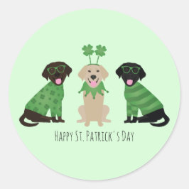 Lycklig St patricks day Labrador Retriever Hundar Runt Klistermärke