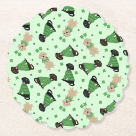 Lycklig St patricks day Labrador Retriever Hundar Underlägg Papper