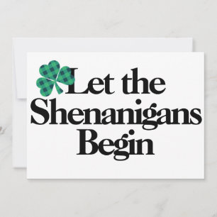 Lycklig St. Patrick's Day, låt Shenanigans börja Inbjudningar