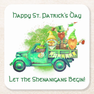 Lycklig St. Patrick's Day, låt shenanigans börja Underlägg Papper Kvadrat