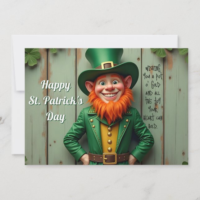 Lycklig St. Patrick's Day Leprechaun (Framsida)