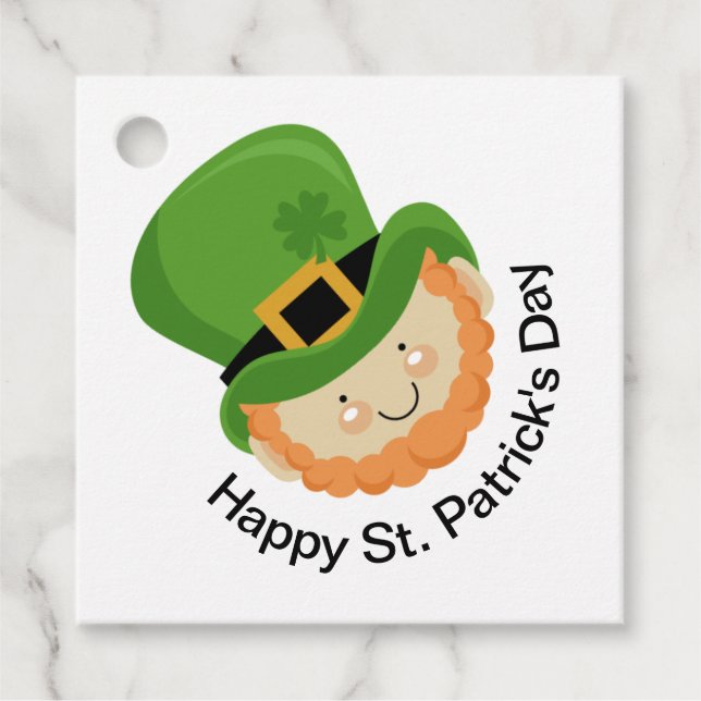 Lycklig St. Patrick's Day leprechaun and shamrock Gåvor Etiketter (Framsida)