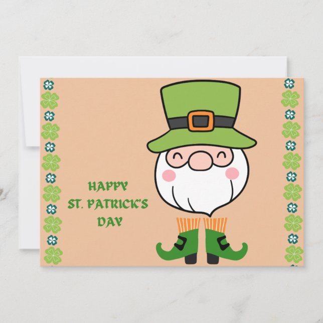 LYCKLIG ST. PATRICK'S DAY Leprechaun Anteckningskort (Framsida)