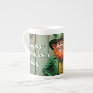 Lycklig St. Patrick's Day Leprechaun Benporslin Mugg
