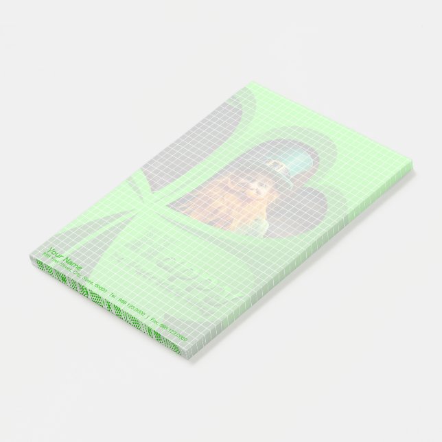 Lycklig St patrick's day Leprechaun Corporate NP6 Post-it Block (Vinklad)