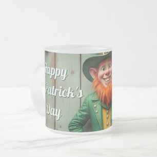 Lycklig St. Patrick's Day Leprechaun Frostad Glasmugg