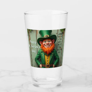 Lycklig St. Patrick's Day Leprechaun Glaskopp