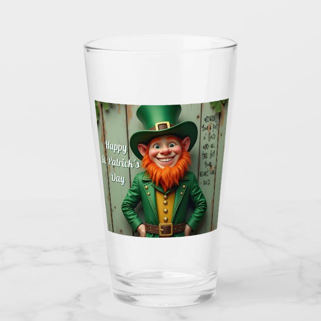 Lycklig St. Patrick's Day Leprechaun Glaskopp (Framsida)