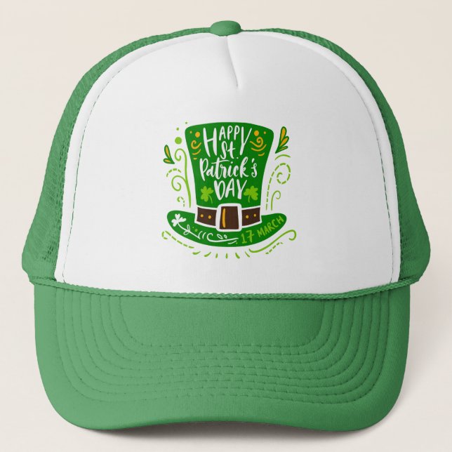 Lycklig St patrick's day Leprechaun Hat Keps (Framsida)