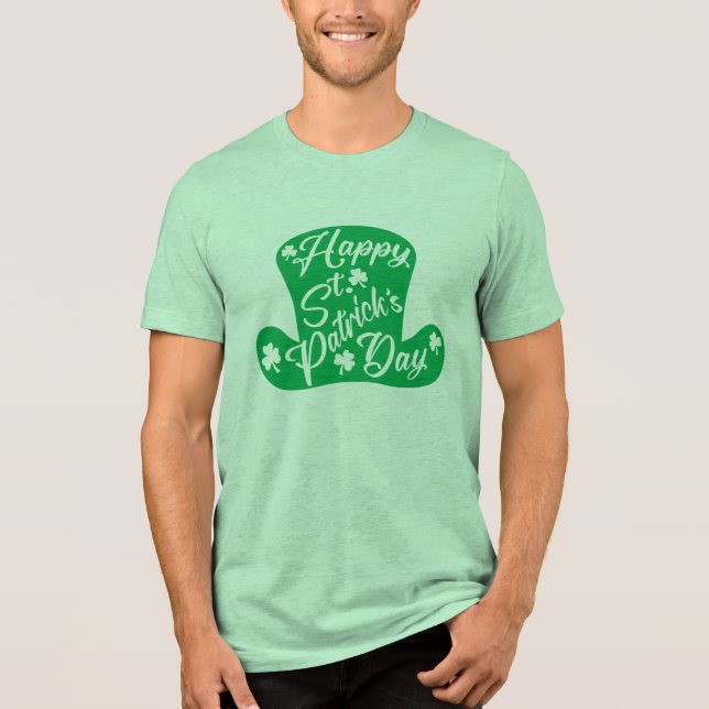 Lycklig St. Patrick's Day Leprechaun Hat T Shirt (Framsida)