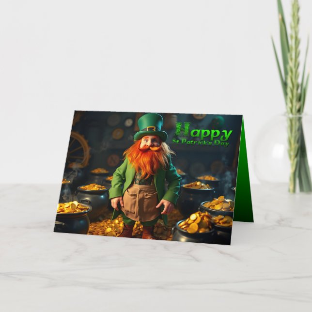 Lycklig St patrick's day Leprechaun HGC04 Kort (Framsida)