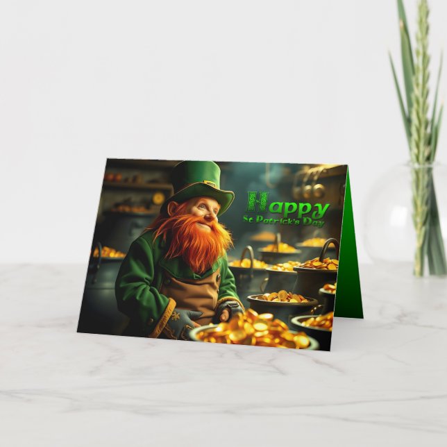 Lycklig St patrick's day Leprechaun HGC05 Kort (Framsida)