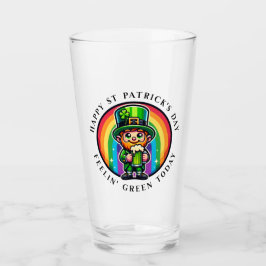 Lycklig St patrick's day Leprechaun med Grönt öl Glaskopp