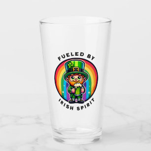 Lycklig St patrick's day Leprechaun med Grönt öl Glaskopp