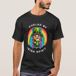 Lycklig St patrick's day Leprechaun med Grönt öl T Shirt
