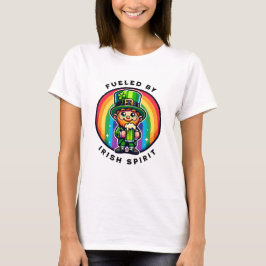 Lycklig St patrick's day Leprechaun med Grönt öl T Shirt